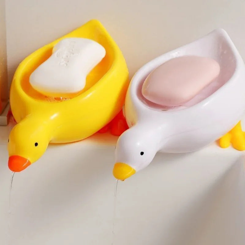 Duck-Shaped Soap Tray Collection: Self-Draining and Adorable