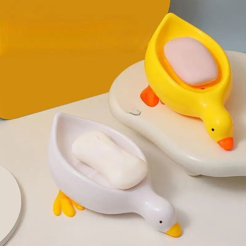 Duck-Shaped Soap Tray Collection: Self-Draining and Adorable