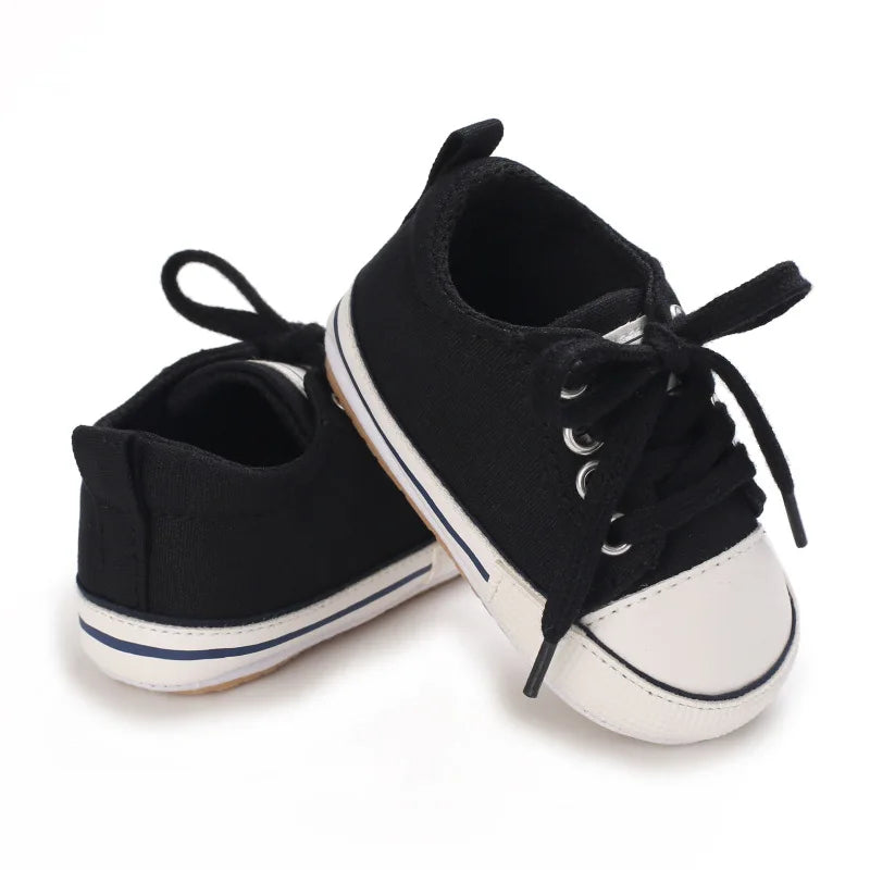 Meckior Baby Sneakers: Non-slip Rubber Sole, Soft Canvas Shoes for Baby Boys and Girls