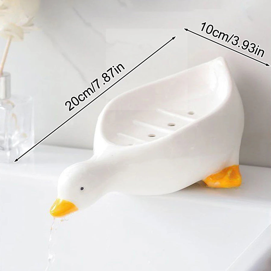 Duck-Shaped Soap Tray Collection: Self-Draining and Adorable